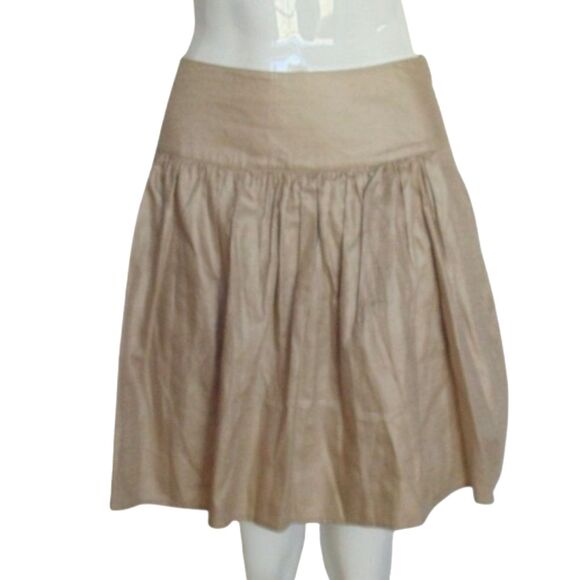 Dresses & Skirts - JENNY HAN Skirt, L, Jacquard Floral, Golden/Tan/Champagne, Side Zip, Cotton